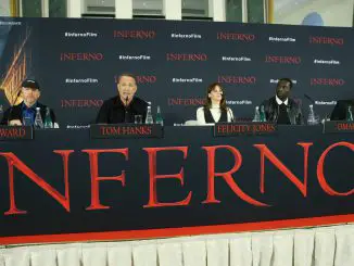 Pressekonferenz Inferno: Ron Howard, Tom Hanks, Felicity Jones, Omar Sy, Dan Brown.