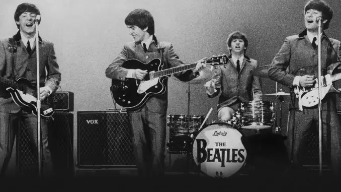 Die vier Beatles Paul McCartney, George Harrison, Ringo Starr und John Lennon