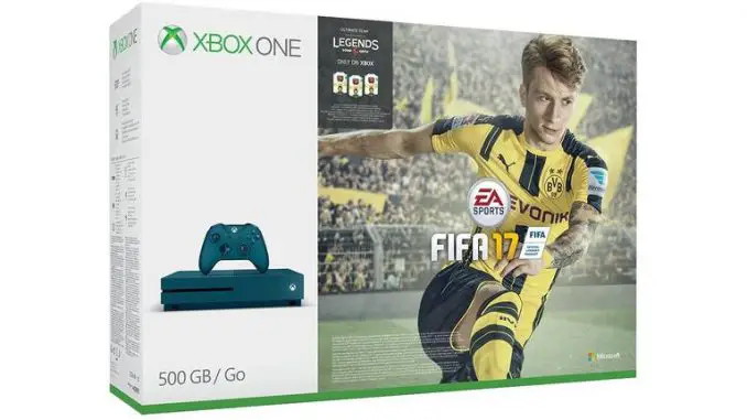 Tauscht jetzt kostengünstig eure alte Xbox One gegen eine neue Xbox One S im FIFA 17-Bundle ein! © GameStop, Microsoft