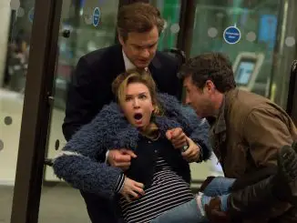 Bridget Jones' Baby - Die schwangere Bridget (Renée Zellweger) mit Jack (Patrick Dempsey) und Mark (Colin Firth)