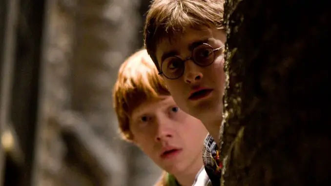 Ron (Rupert Grint) und Harry (Daniel Radcliffe) lauschen