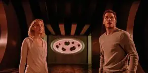 Passengers - Aurora Lane (Jennifer Lawrence) und Jim Preston (Chris Pratt) 
