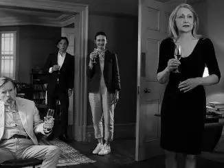 The Party: Bill (Timothy Spall), Tom (Cillian Murphy), Jinny (Emily Mortimer) und April (Patricia Clarkson)
