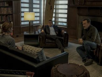 The Circle - Die Gründer des Circles Tom Stenton (Patton Oswalt) und Eamon Bailey (Tom Hanks) führen Mae (Emma Watson) in ihre Ideologien ein.