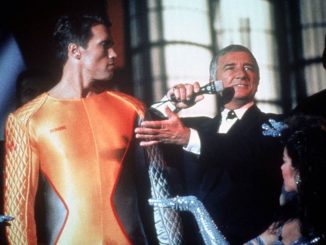 Arnold Schwarzenegger und Richard Dawson in Running Man