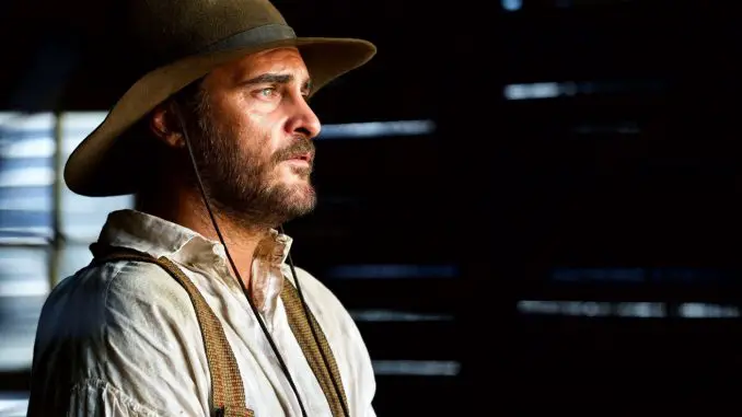 Charlie (Joaquin Phoenix) in The Sisters Brothers