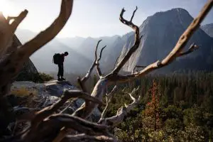 Alex Honnold am Fuß des El Capitan im Yosemite Nationalpark