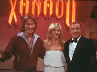 Michael Beck, Olivia Newton-John und Gene Kelly in Xanadu