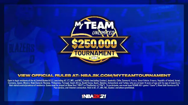 NBA 2K21 MyTEAM Unlimited $250,000 USD Tournament