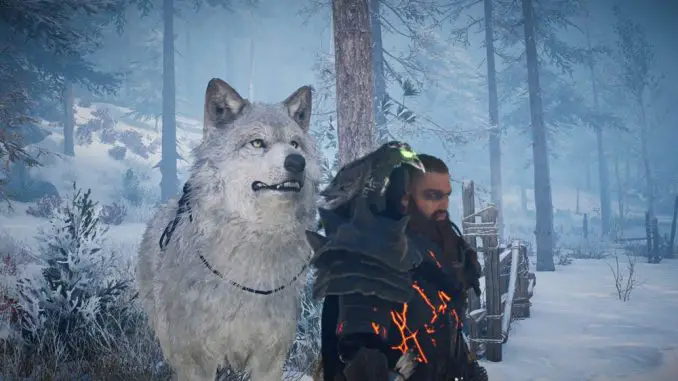 Assassin's Creed Valhalla: Ein großer Wolf als Reittier