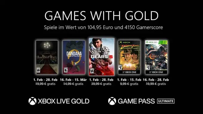 Games with Gold: Diese Spiele gibt es im Februar 2021 gratis