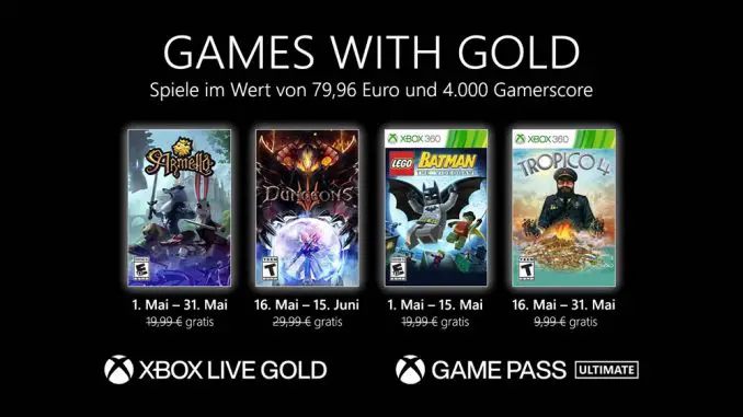 Games with Gold: Diese Spiele gibt es im Mai 2021 gratis