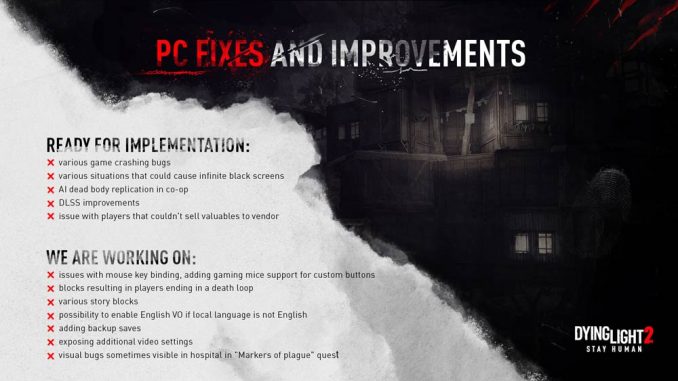 Dying Light 2 - Fehlerbehebungen für PC
