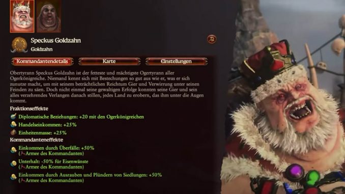 Total War: Warhammer 3 - Ogerkönigreiche, Obertyrann Speckus Goldzahn