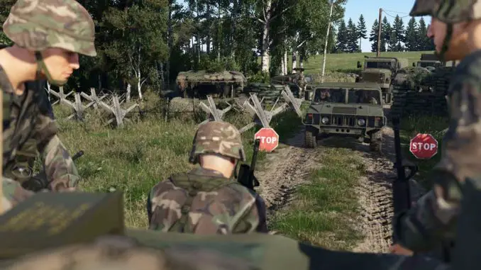 ARMA Reforger - Konvoi an einem Checkpoint