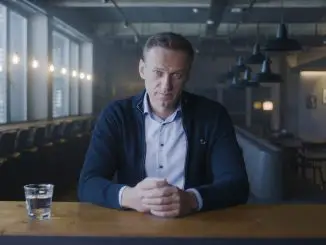 Alexei Nawalny während eines Interviews